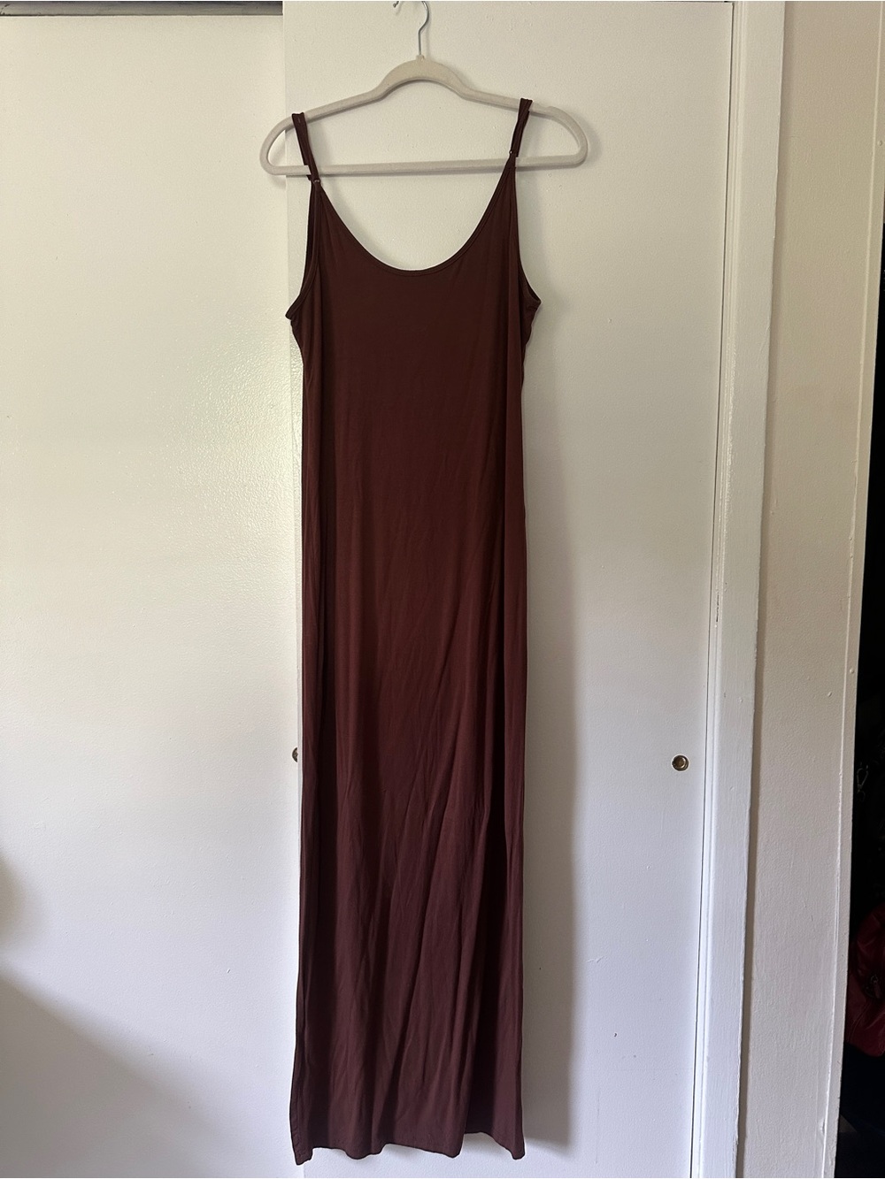 Women’s Brown Sleeveless Maxi Slip Dress